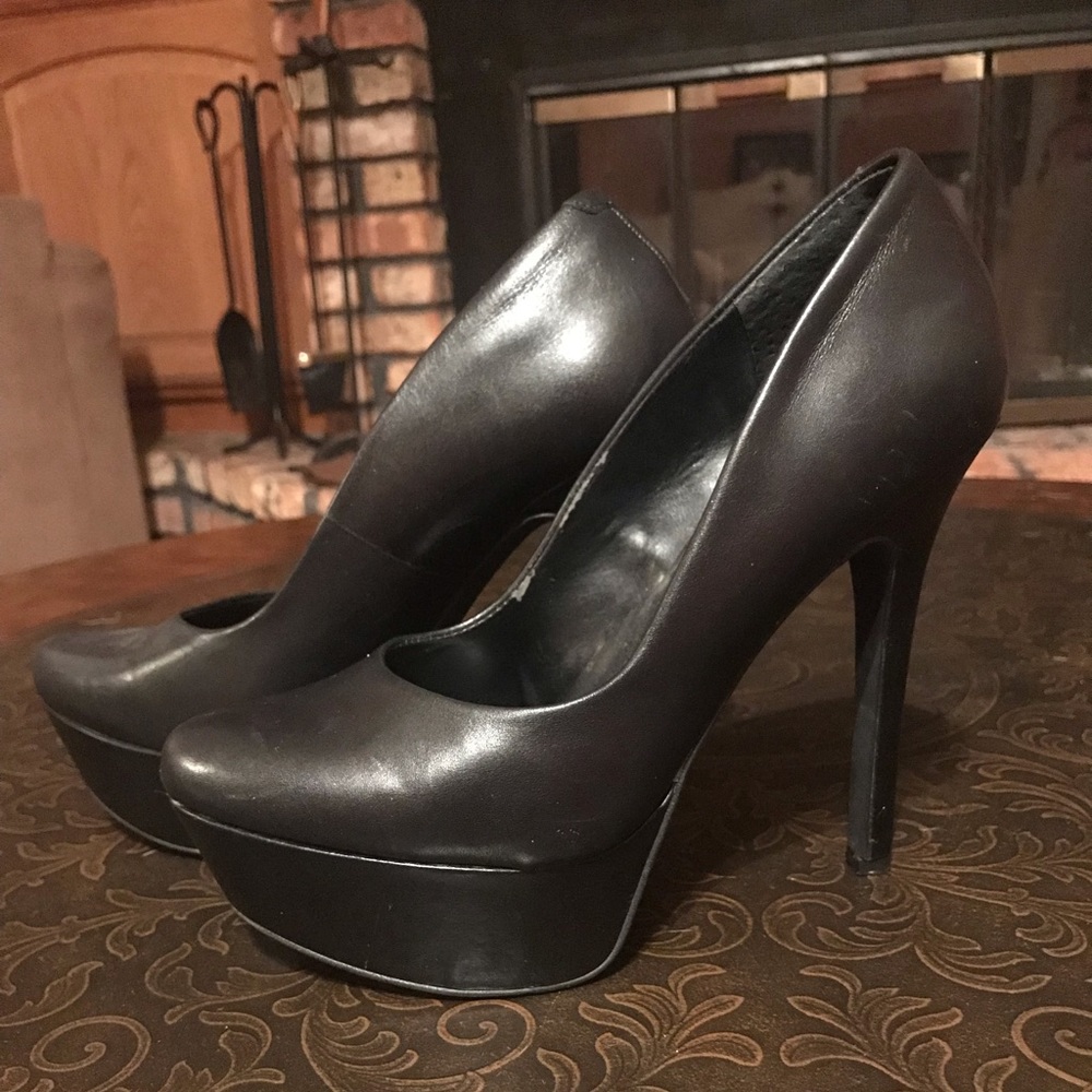 Black platforms Jessica Simpson heels